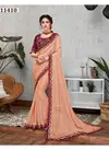 Peach Colour Norita Fancy Silk Georgette Thread And Gota Embroidery Work Function Wear Saree 11410